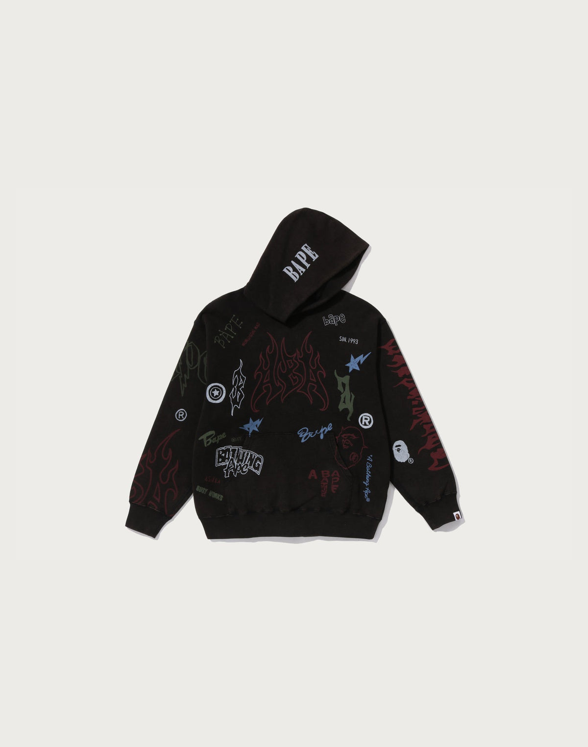 ALLOVER PRINT RELAXED FIT PULLOVER HOODIE MENS