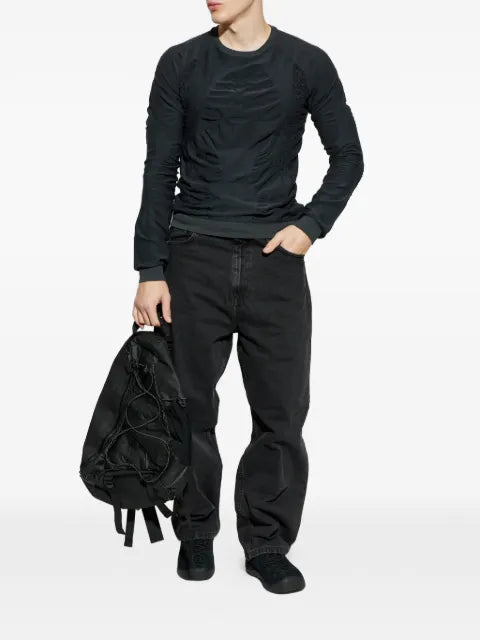 ROA ruched long-sleeved jumper
