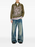 Diesel griffin-motif half-zip sweater