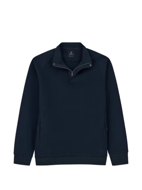 Boggi Milano quarter-zip sweatshirt in cotton-blend scuba B Tech